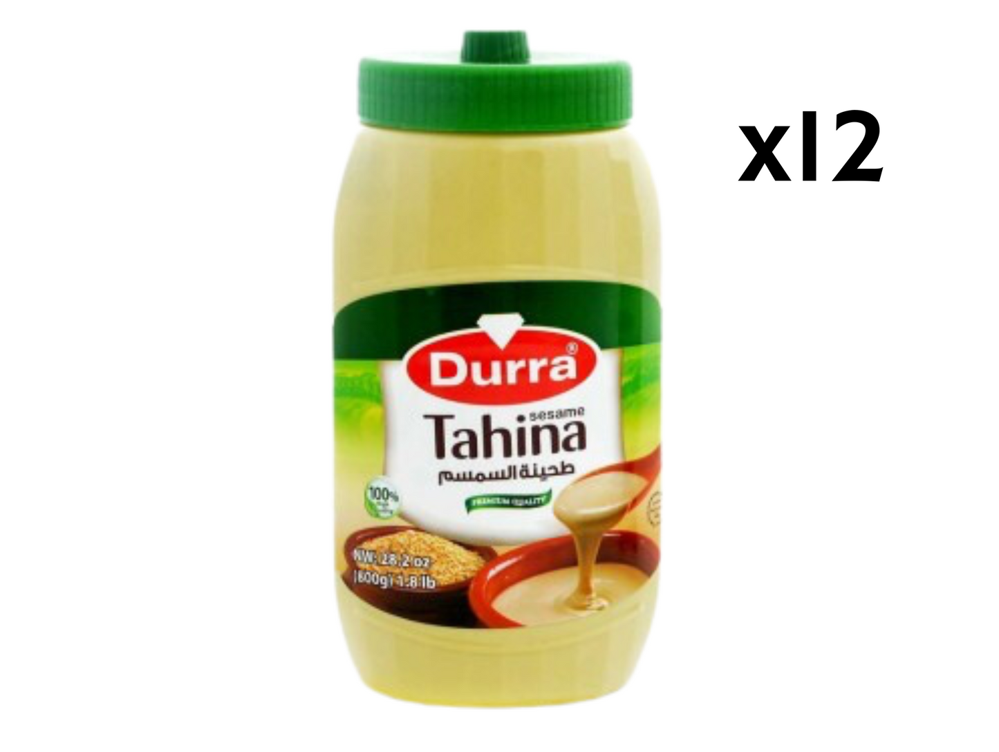 Lot de 12 crèmes de sésame ( tahina ) - DURRA Lot de 12 crèmes de sésame 800G