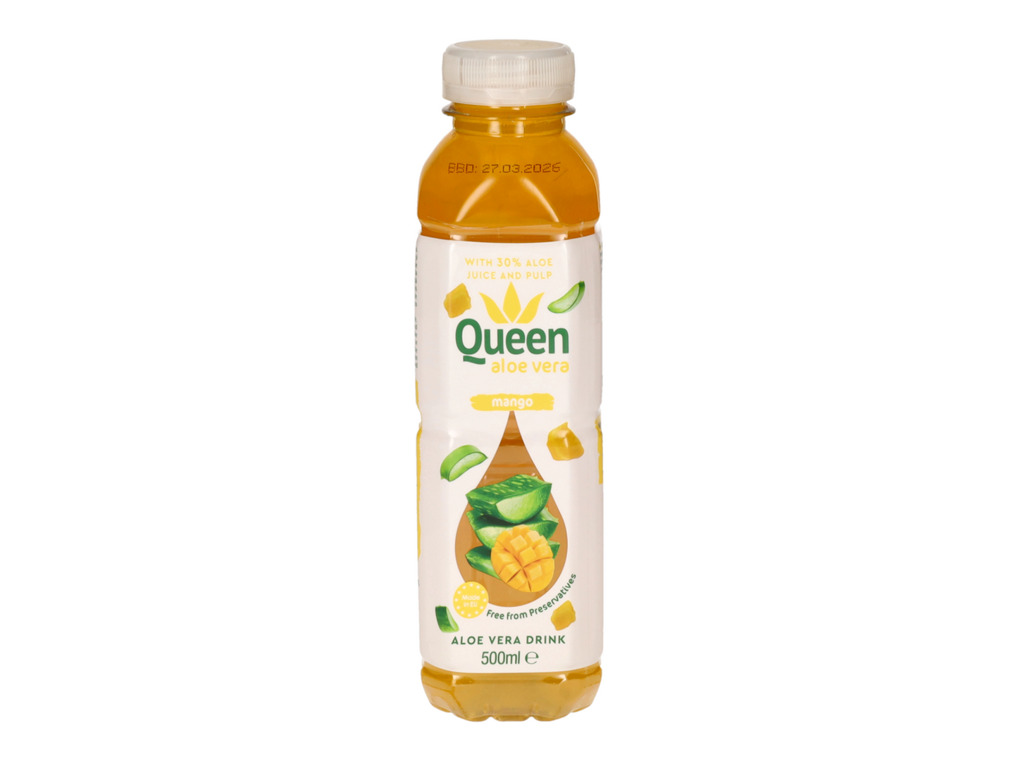 Lot de 12 bouteilles d'eau à l'aloe vera et à la mangue 500ML - QUEEN