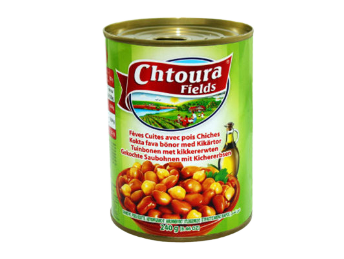 Lot de 24 boîtes de foul prêts à consommer - CHTOURA FIELDS Foul + pois chiches