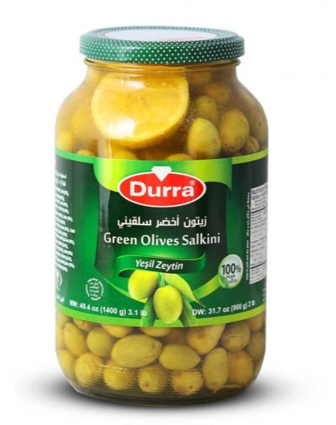 Lot de 6 pots d'olives vertes salkini 1300G - DURRA
