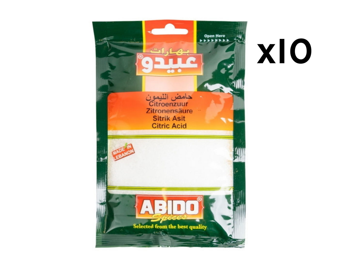 Acide citrique - ABIDO Carton de 100G x 10