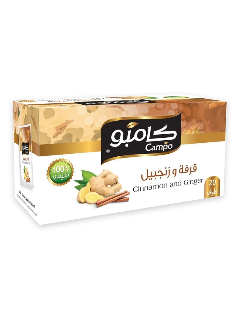 Lot de 6 infusions au gingembre et cannelle x20 sachets CAMPO