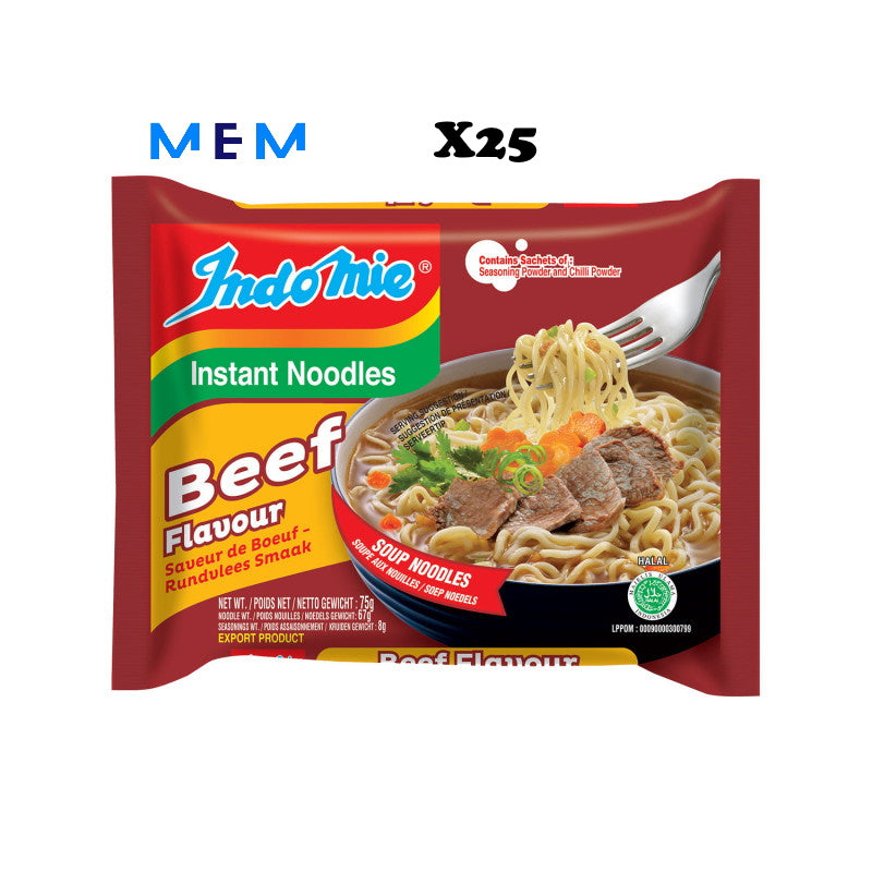 Nouilles instantanées Indomie saveur boeuf X25