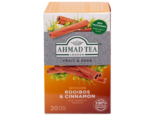 Infusion aux plantes Rooibos et à la cannelle 20 sachets AHMAD TEA