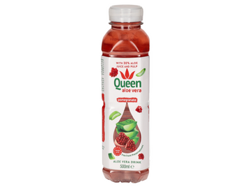 Lot de 12 bouteilles d'eau à l'aloe vera goût grenade 500ML - QUEEN