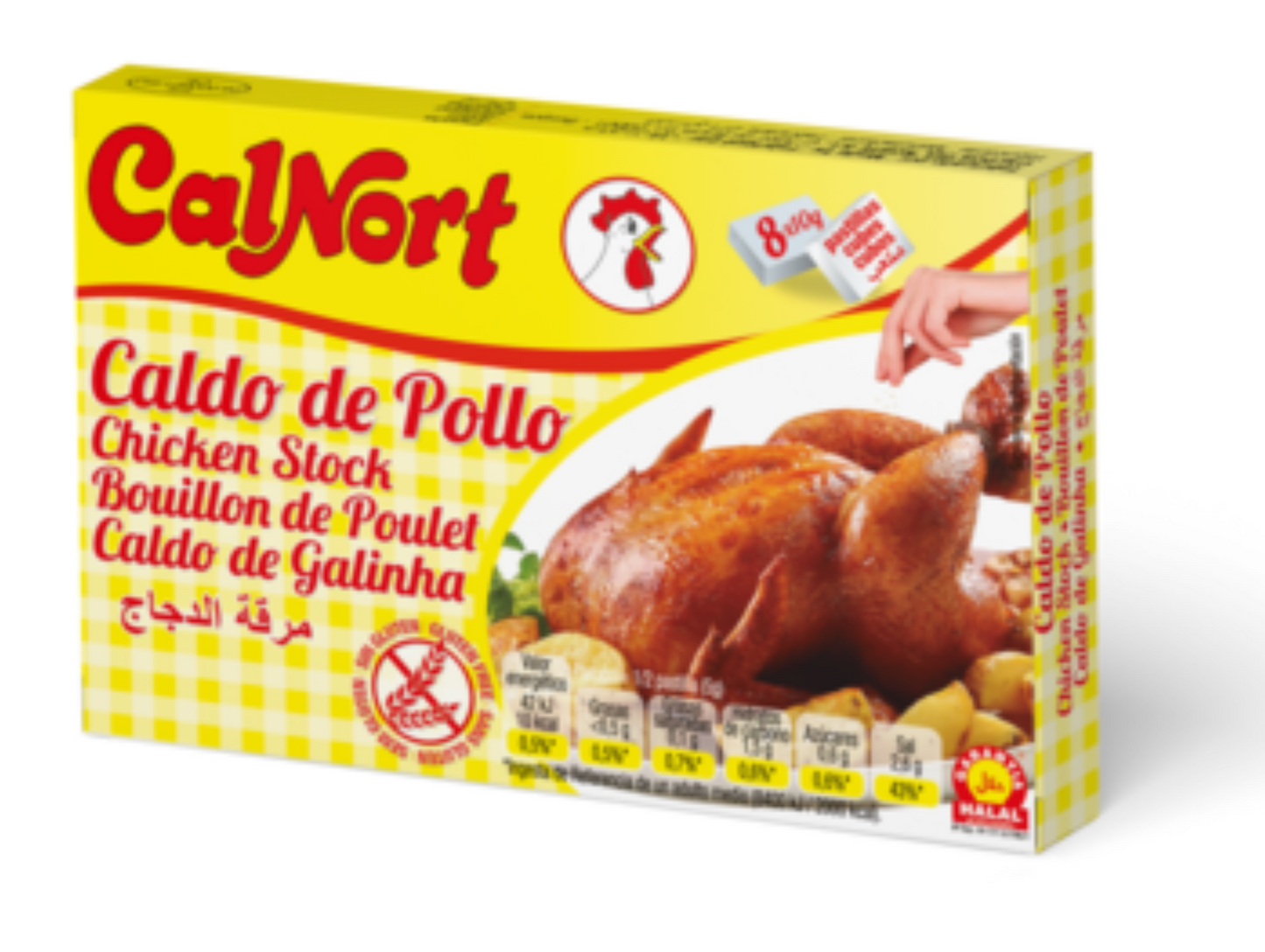 Bouillon de poulet en cube halal 10G x8 - CALNORT