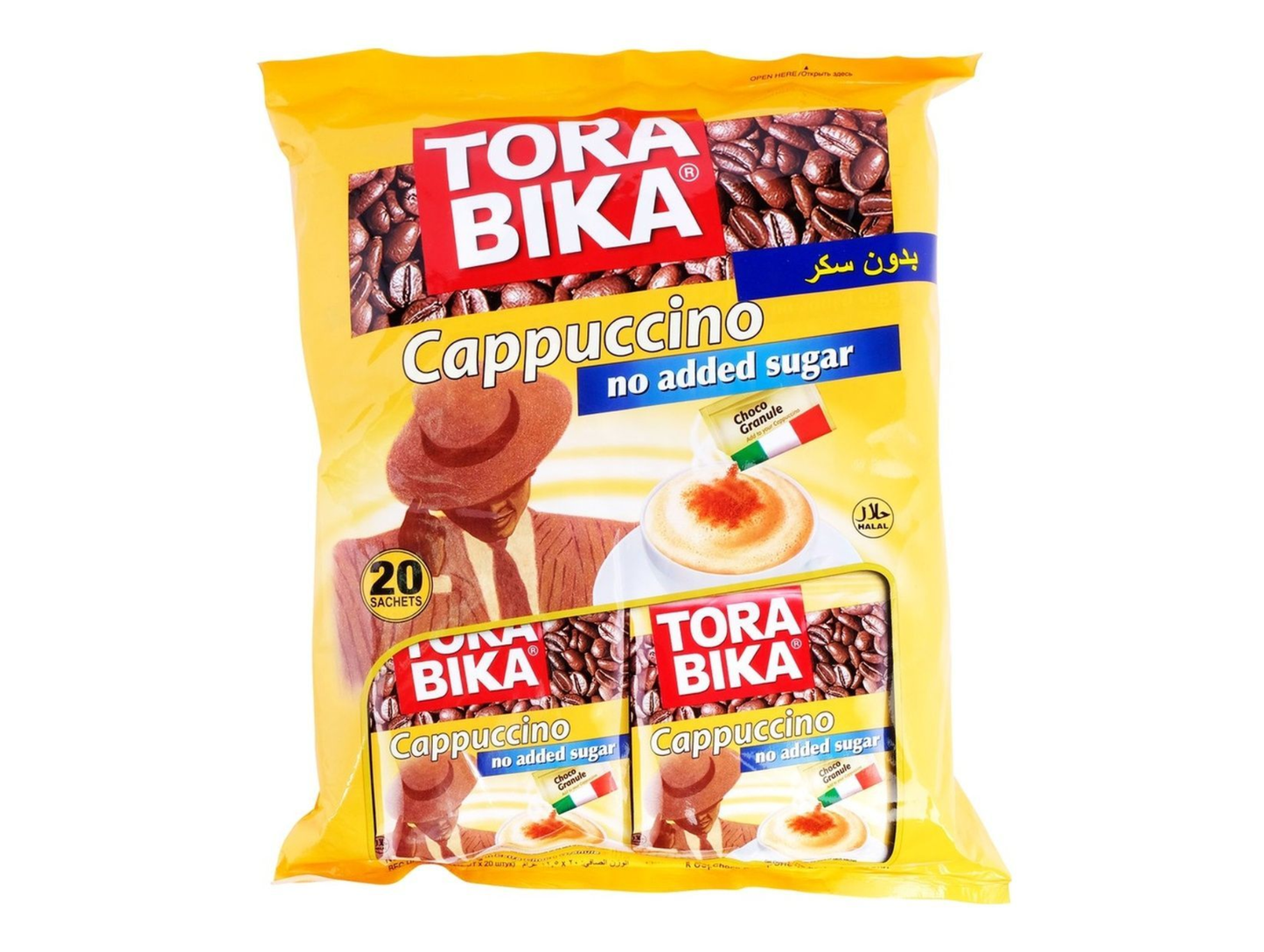 Lot de 6 sachets de cappuccino sans sucre 500G - TORA BIKA