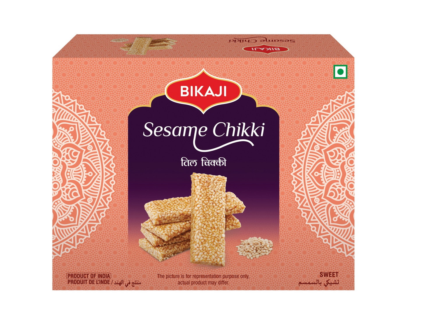 Lot de 5 boîtes de barres au sésame bikaji 400G - CHIKKI