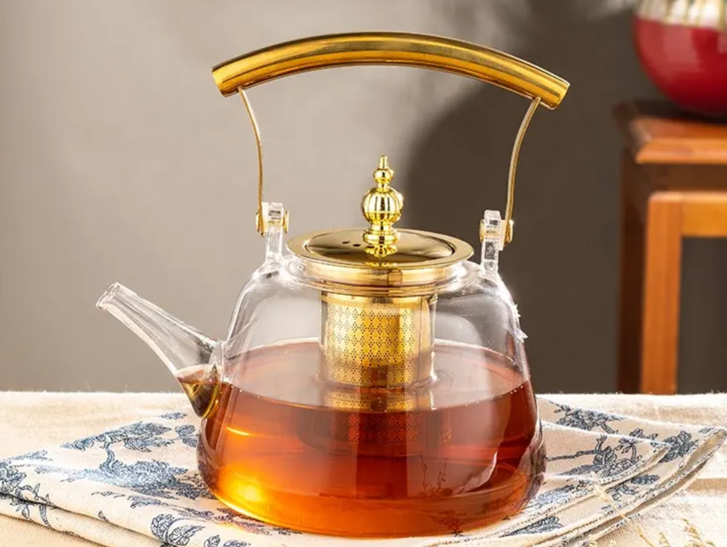 Théière verre éclat doré - Collection LM32-3