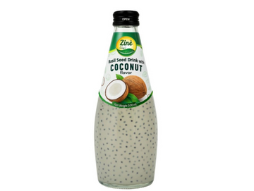 Lot de 6 bouteilles de jus à la noix de coco et aux graines de basiliques 300ML - ZINE