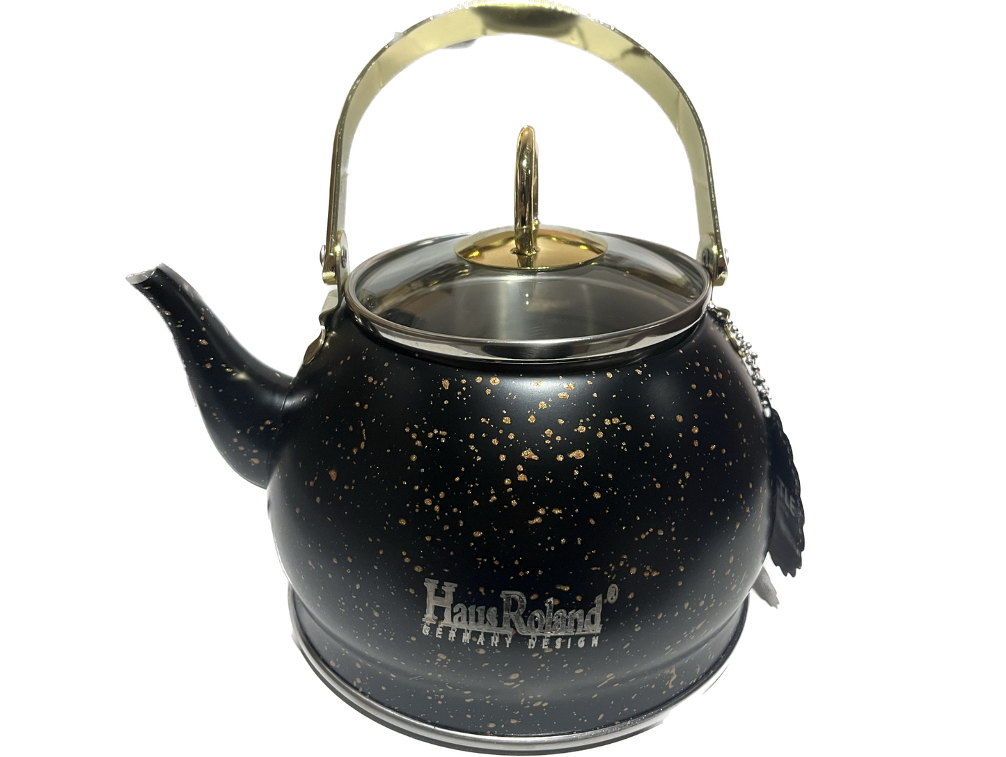Théière prestige en inox gonflé marbré noir et doré - Collection LM19-3