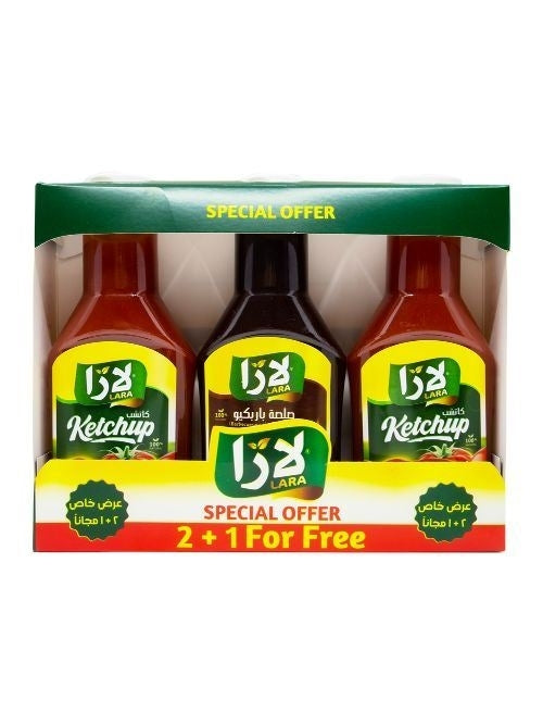 Lot 2 acheté = 1 offert Ketchup & sauce BBQ 920G LARA